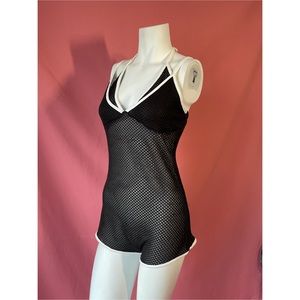 Romper black fisher net material